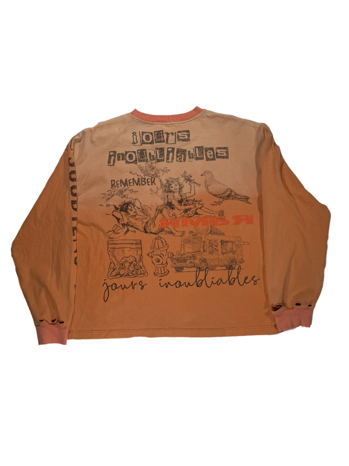 "L'Evasion Des Souvenirs" Orange Long Sleeve